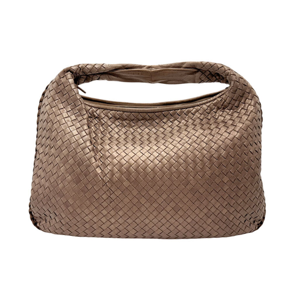 Bottega Veneta handbag metallic brown intrecciato leather